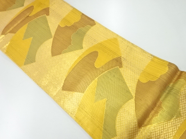 アンティーク　佐賀錦地紙に霞模様織り出し袋帯（材料）